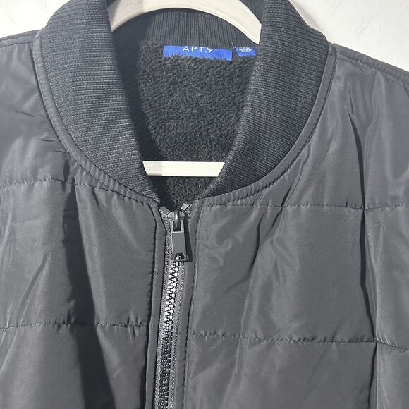 Apt 9 Jacket Men’s Size XXL Black Knit Sherpa Bomber Full Zip W/Pockets Casual - Picture 4 of 15